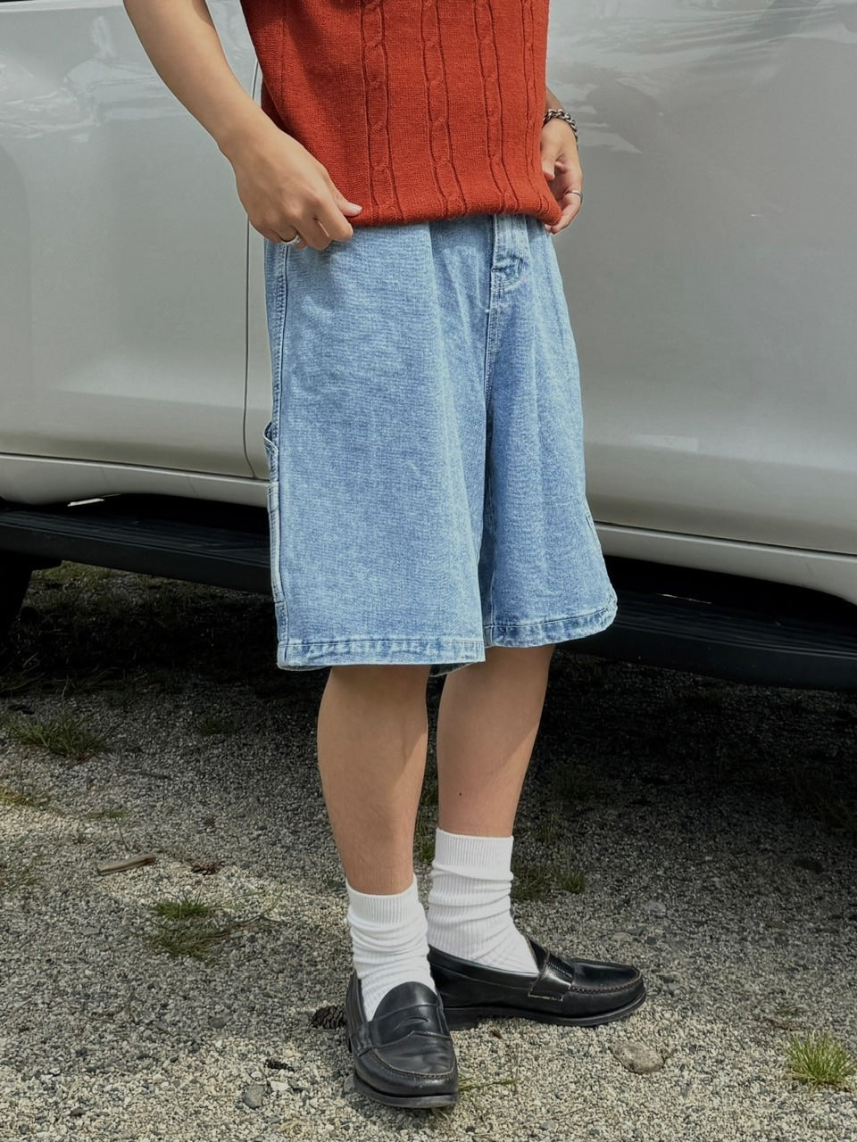 受注制【RENOL】painter denim half pants (2color)