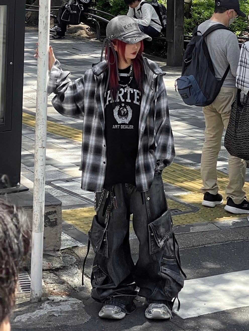 受注制【Never mind the XU】check hood shirt / 【ネバーマインドザエックスユー】チェックフード長袖シャツ