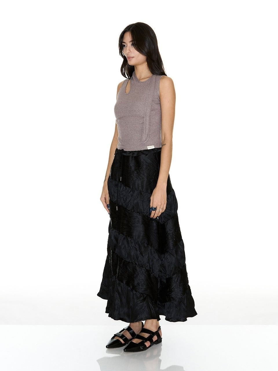 【SETSETSET】SLEEVELESS TIE NECK / 【セットセットセット】タイタンクトップ