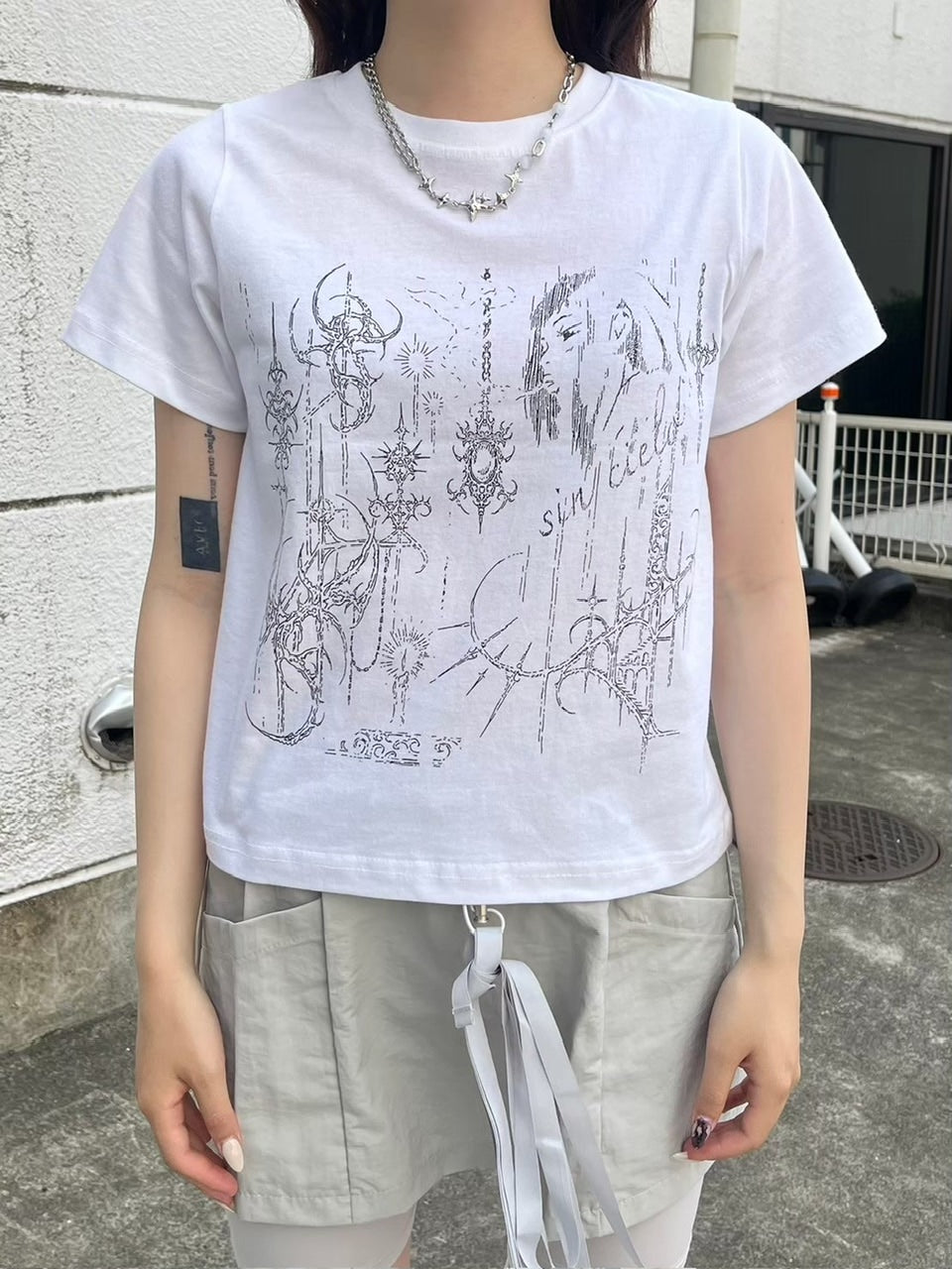 受注制【nmtc +】tattoo crop tee 2(2color)