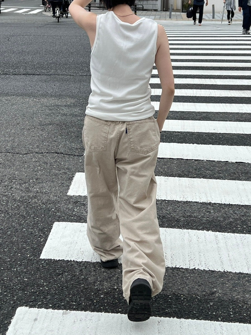 受注制【Chikashitsu +】damage cotton volume pants