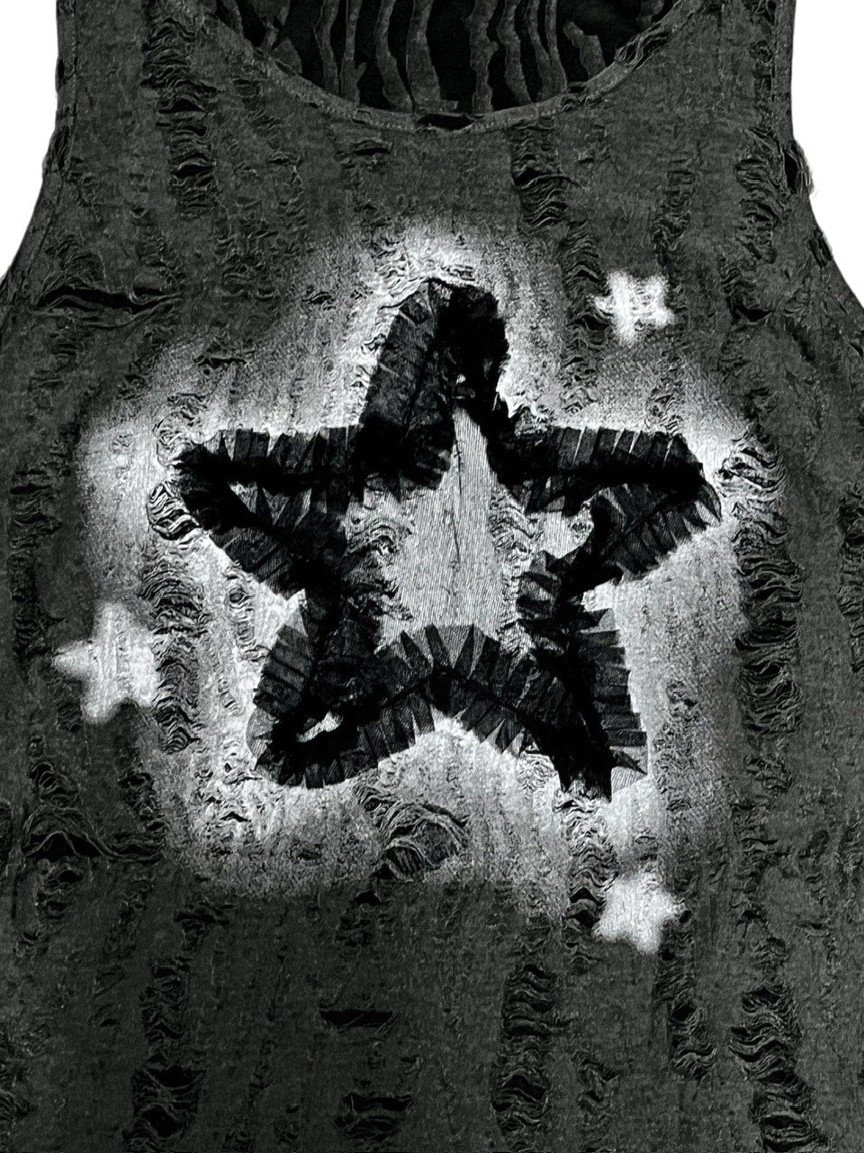 受注制【Never mind the XU】star damage sleeveless (2color)