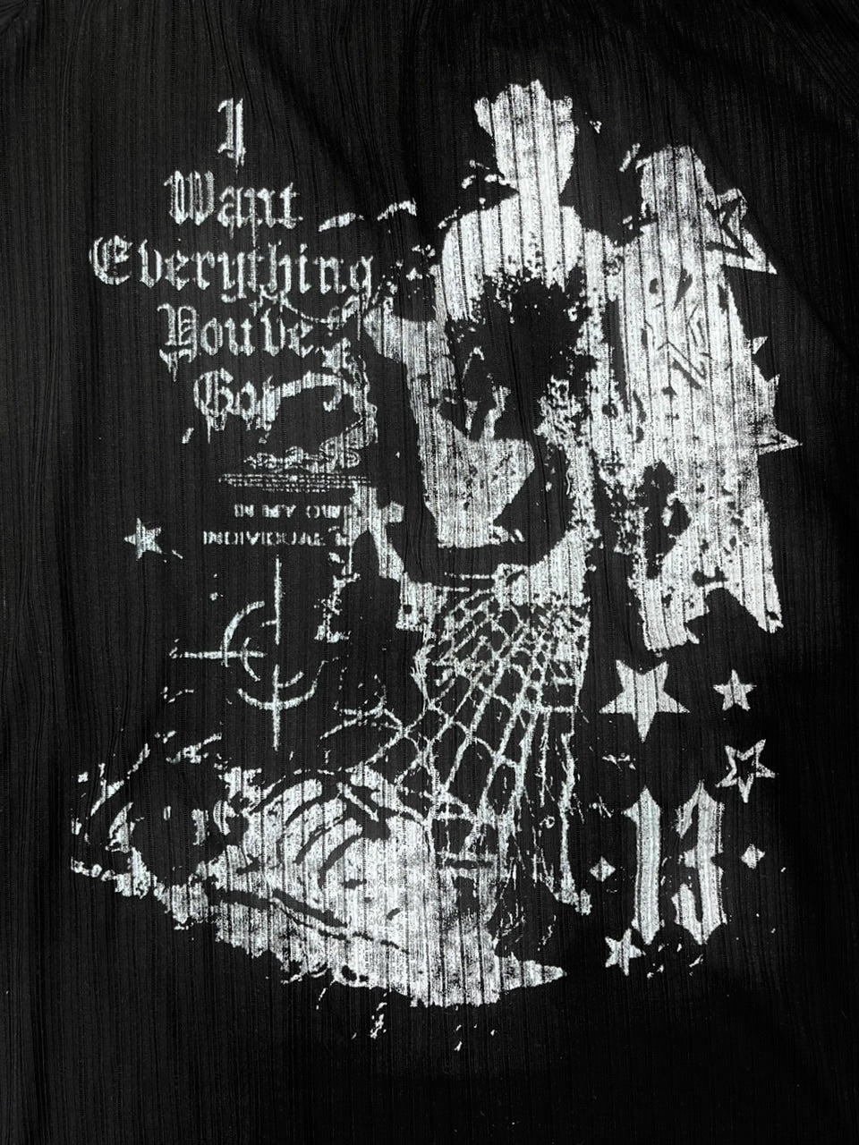 受注制【Never mind the XU】off shoulder mesh tops (2color)