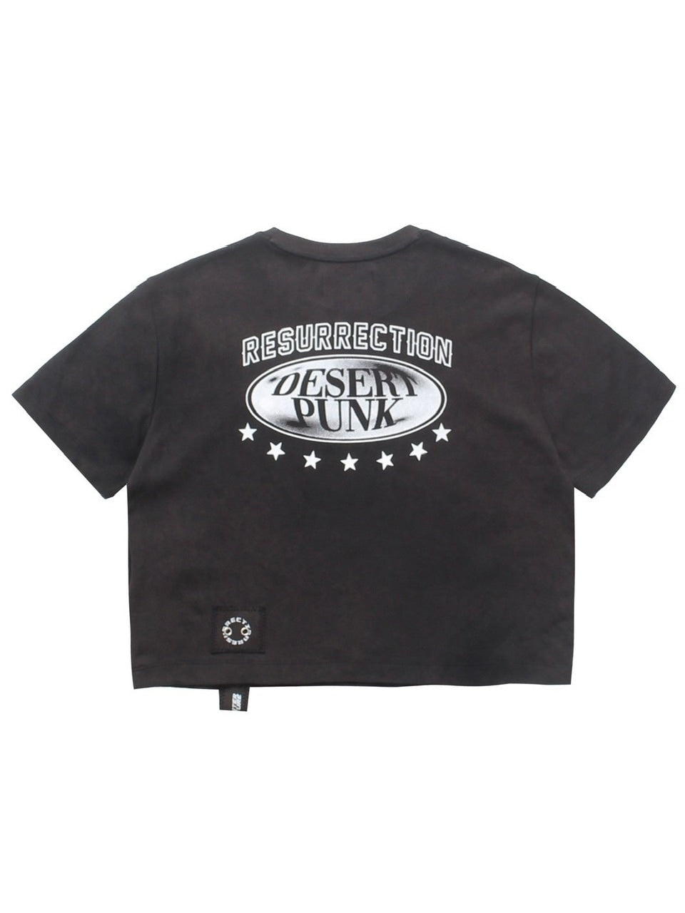 【RESURRECTION13】Washed Patchwork Crop T-Shirt (Women)