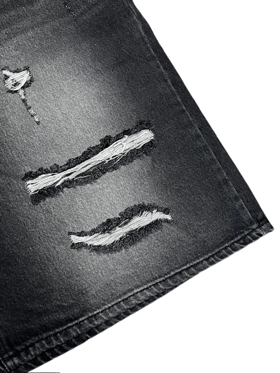 受注制【Never mind the XU】damage denim shorts 2 (2color)
