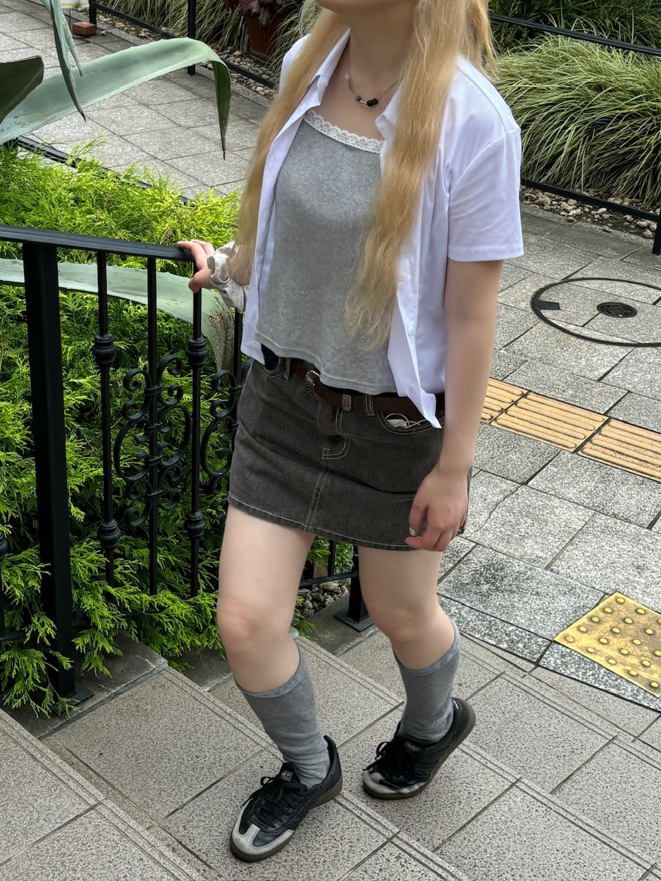 受注制【OaKS】cropped half sleeve shirt (3color)