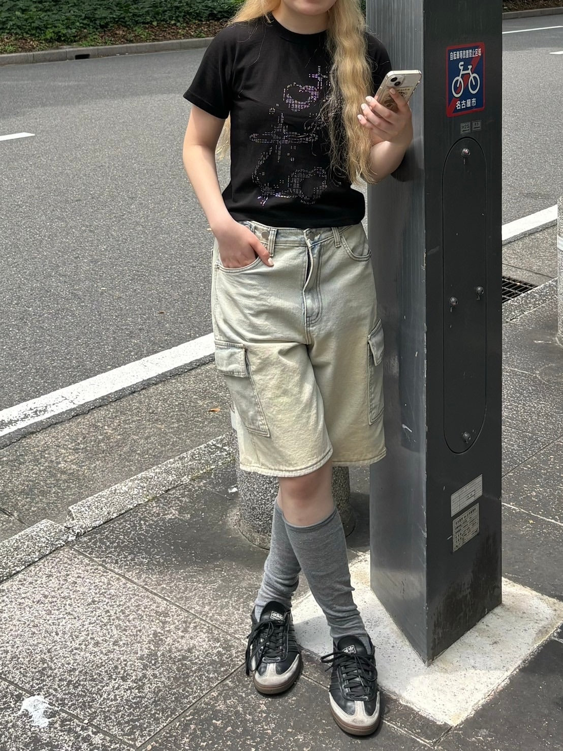 受注制【OaKS】cargo denim half pants