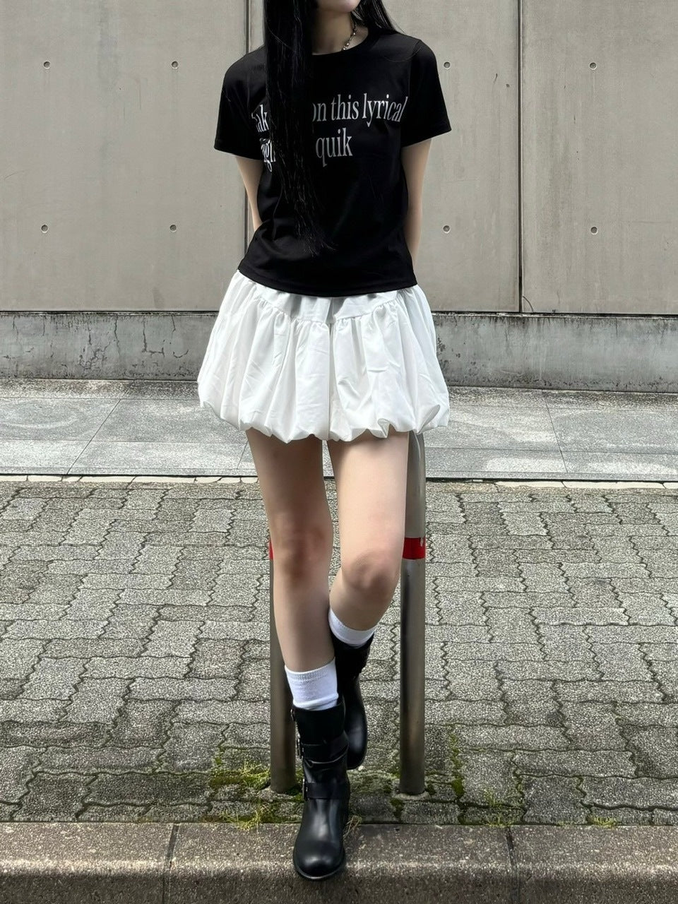 受注制【OaKS】cropped lettering t-shirt (3color)