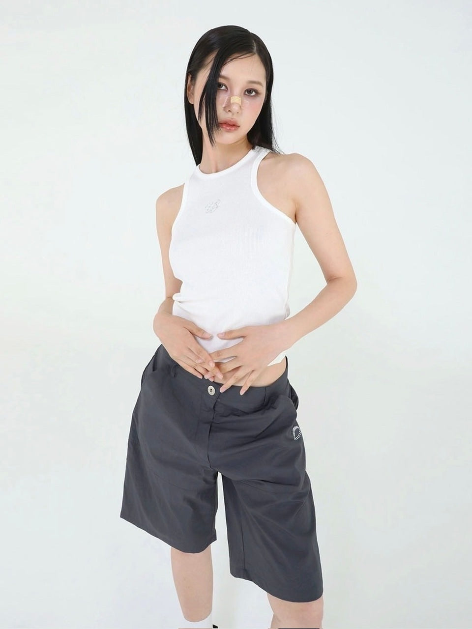 【Uglyshadow】BEADS MANGO SLEEVELESS / 【アグリーシャドウ】ビーズシンプルタンクトップ