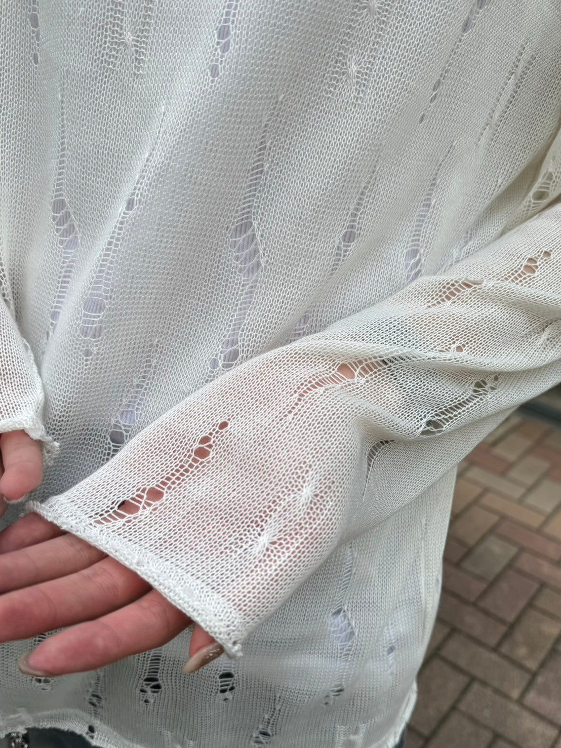 受注制【Chikashitsu +】shoulder button damage summer knit (3color)