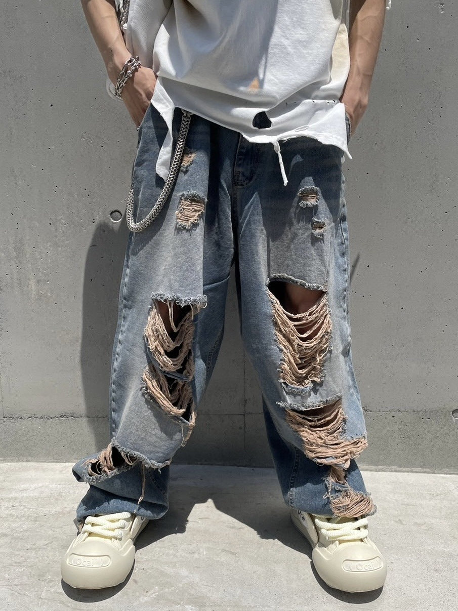 受注制【Never mind the XU】damage denim pants (3color) / 【ネバーマインドザエックスユー】ダメージデニムパンツ