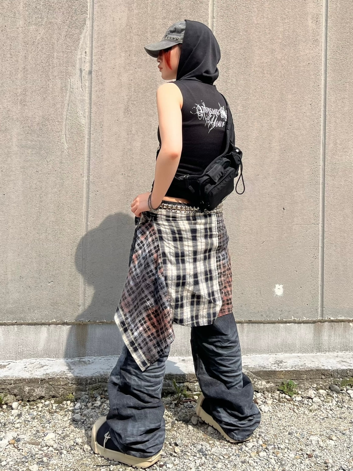 【Bizarre Maiden】sleeveless back print hoodie (2color)