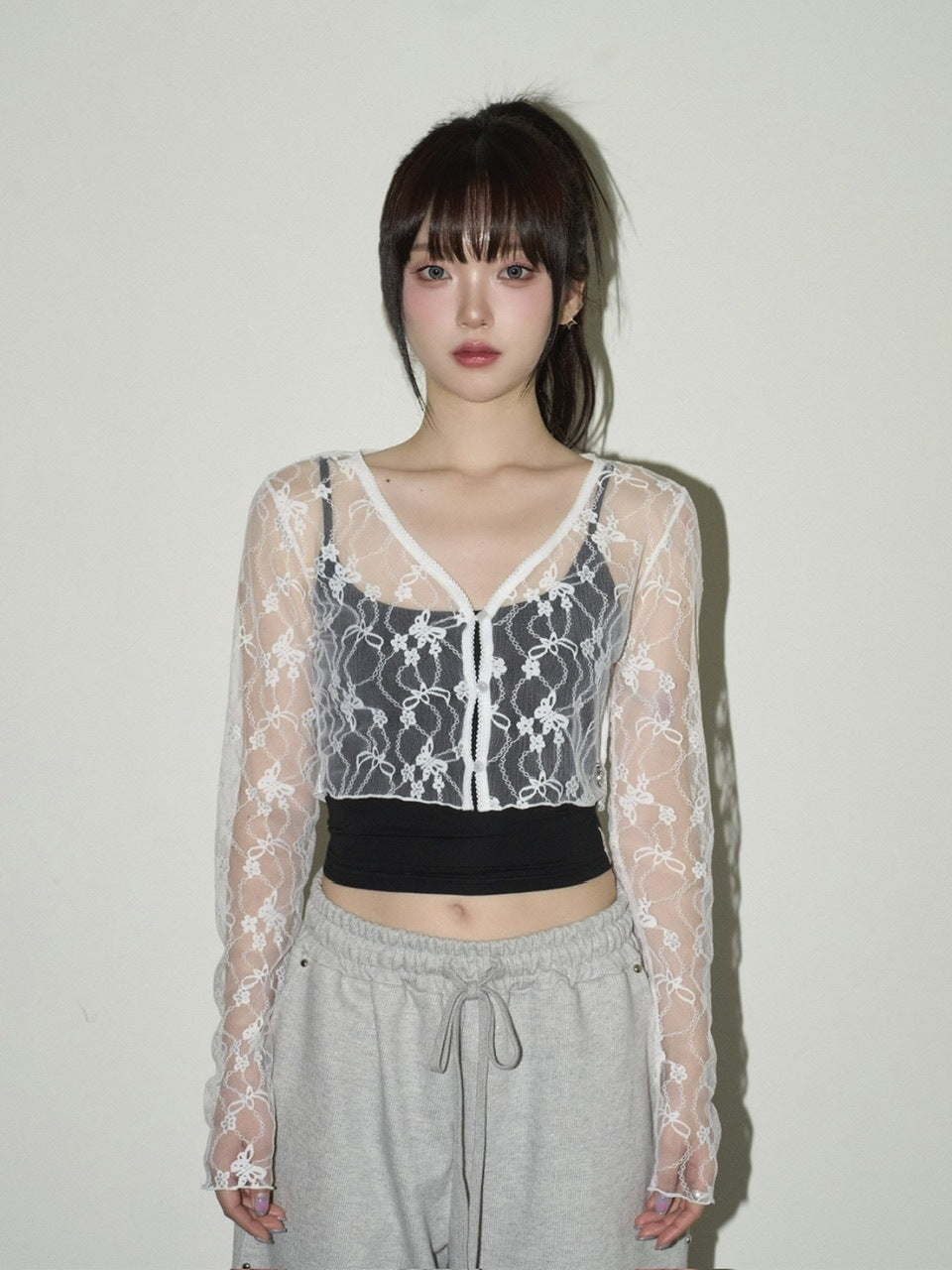 【CHERRYQUIRI】lace crop cd