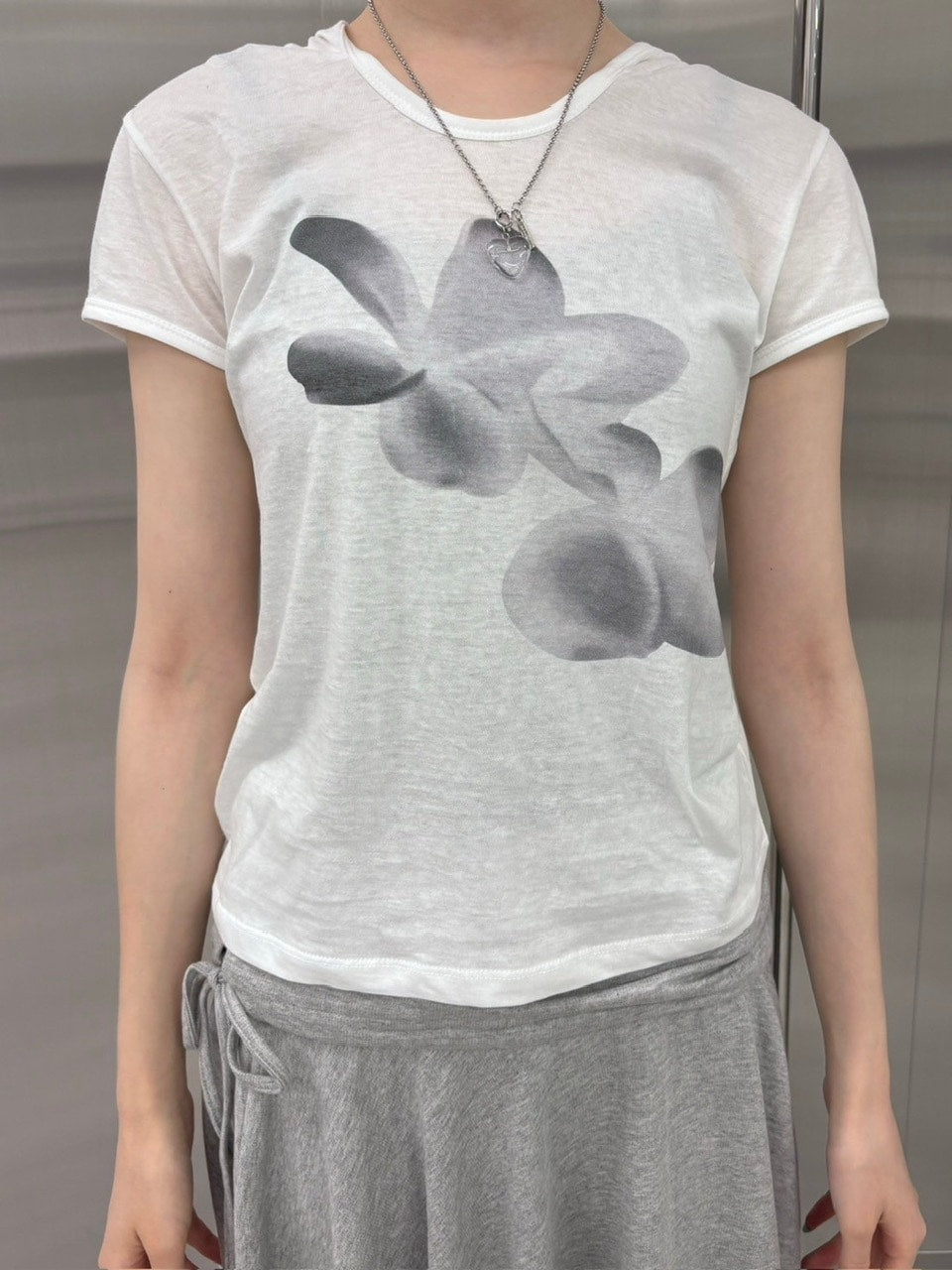 受注制【nmtc +】flower design half sleeve hoodie (3color)