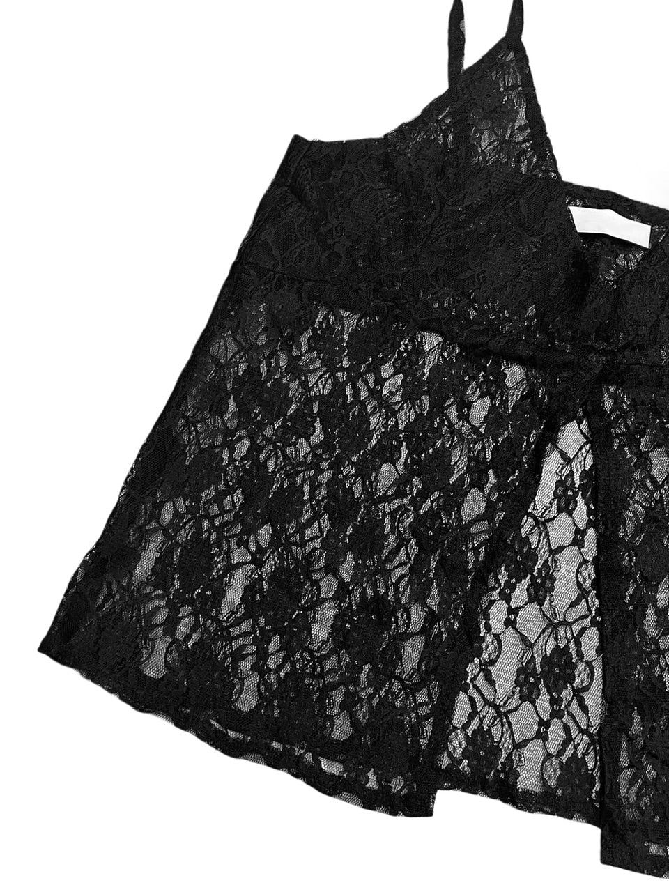 受注制【Never mind the XU】tie scarf lace tops (2color)