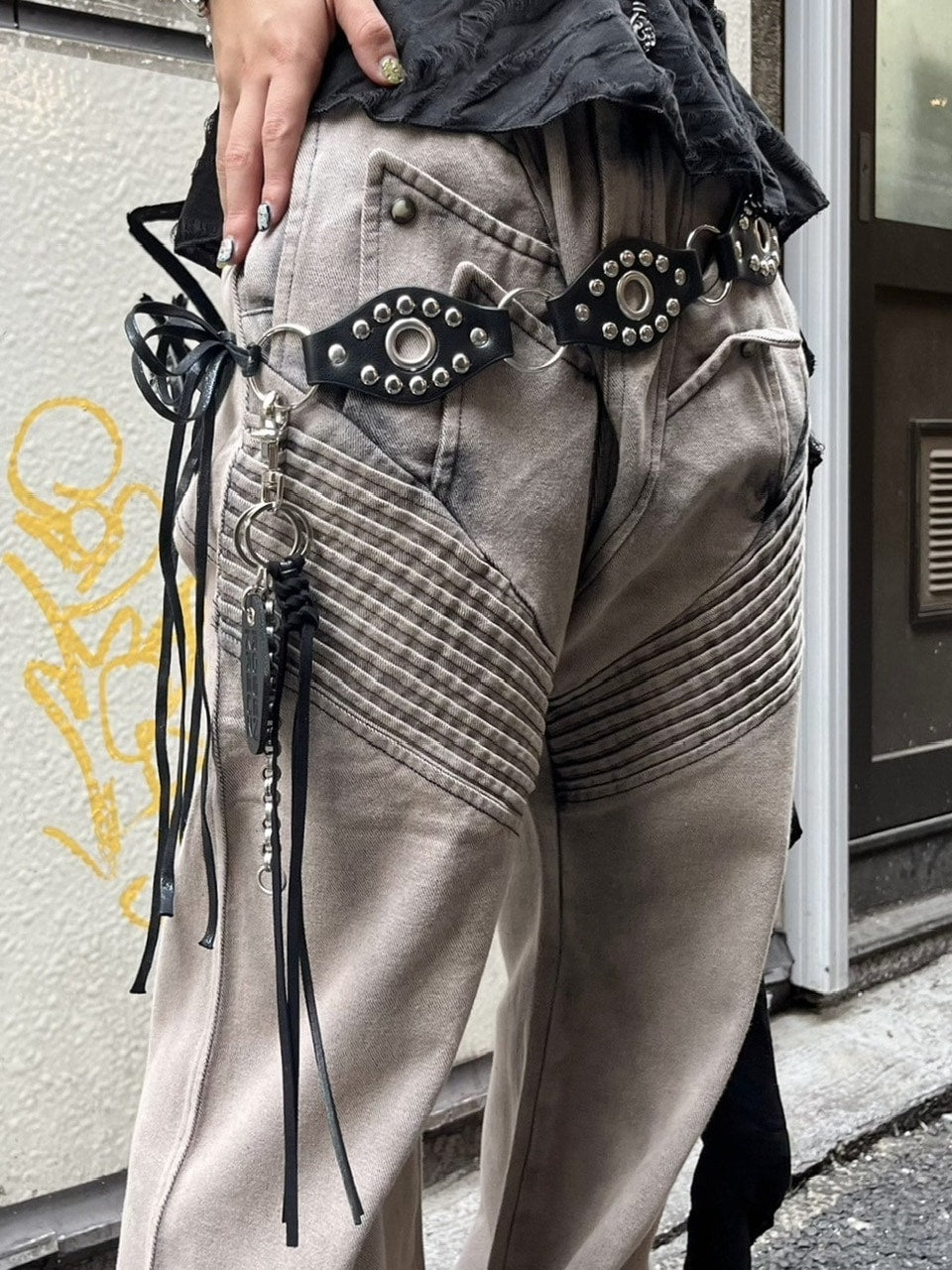 受注制【Never mind the XU】studs western belt