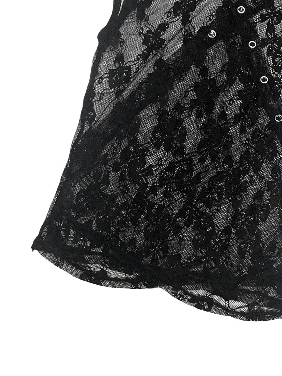 受注制【Never mind the XU】ribbon lace hoodie (2color)