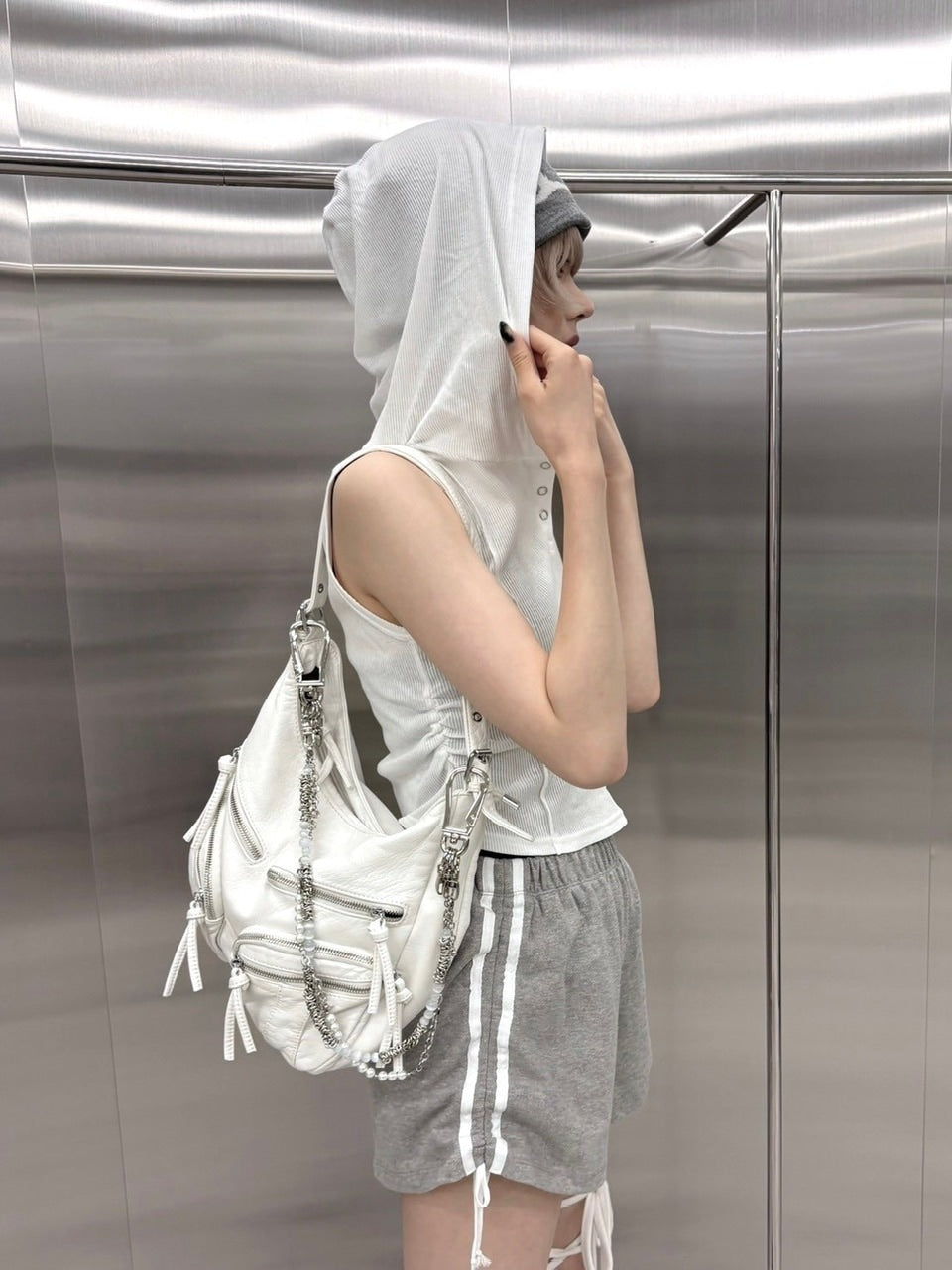 受注制【nmtc +】simple sleeveless hoodie (3color)