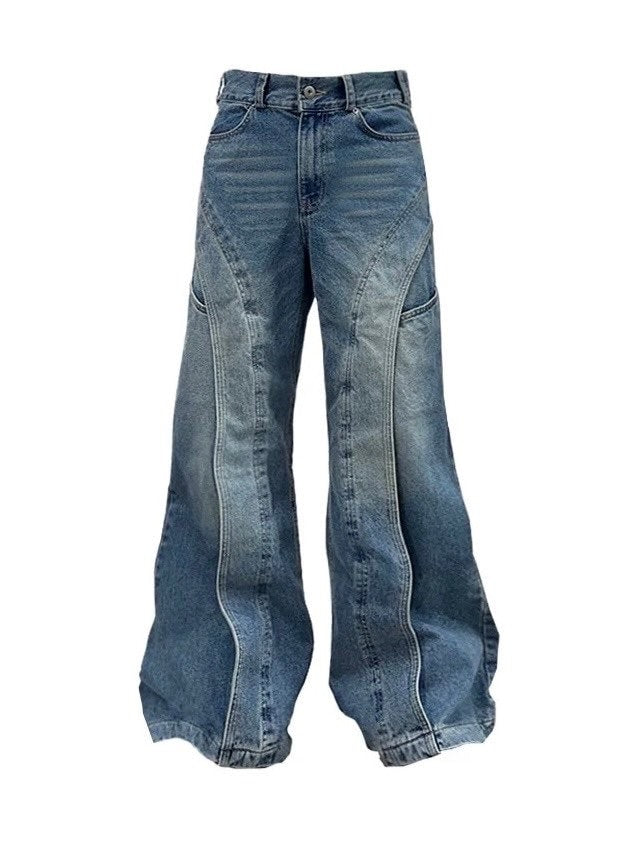 【IFEELLUCKY】Wide flare placket pants / 【アイフィールラッキー】ワイドフレアプラケットデニムパンツ