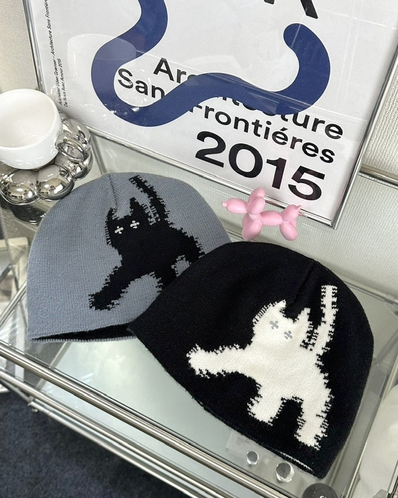 国際配送【LUV CODE】shadow cat beanie (2color)