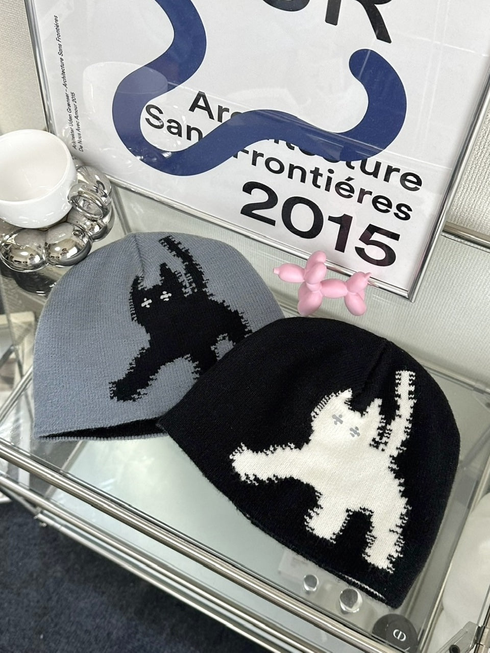 国際配送【LUV CODE】shadow cat beanie (2color)