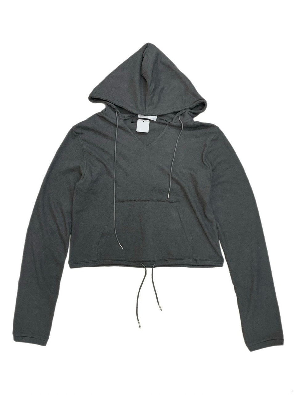 受注制【oaks】cut off v neck cropped hoodie (2color)