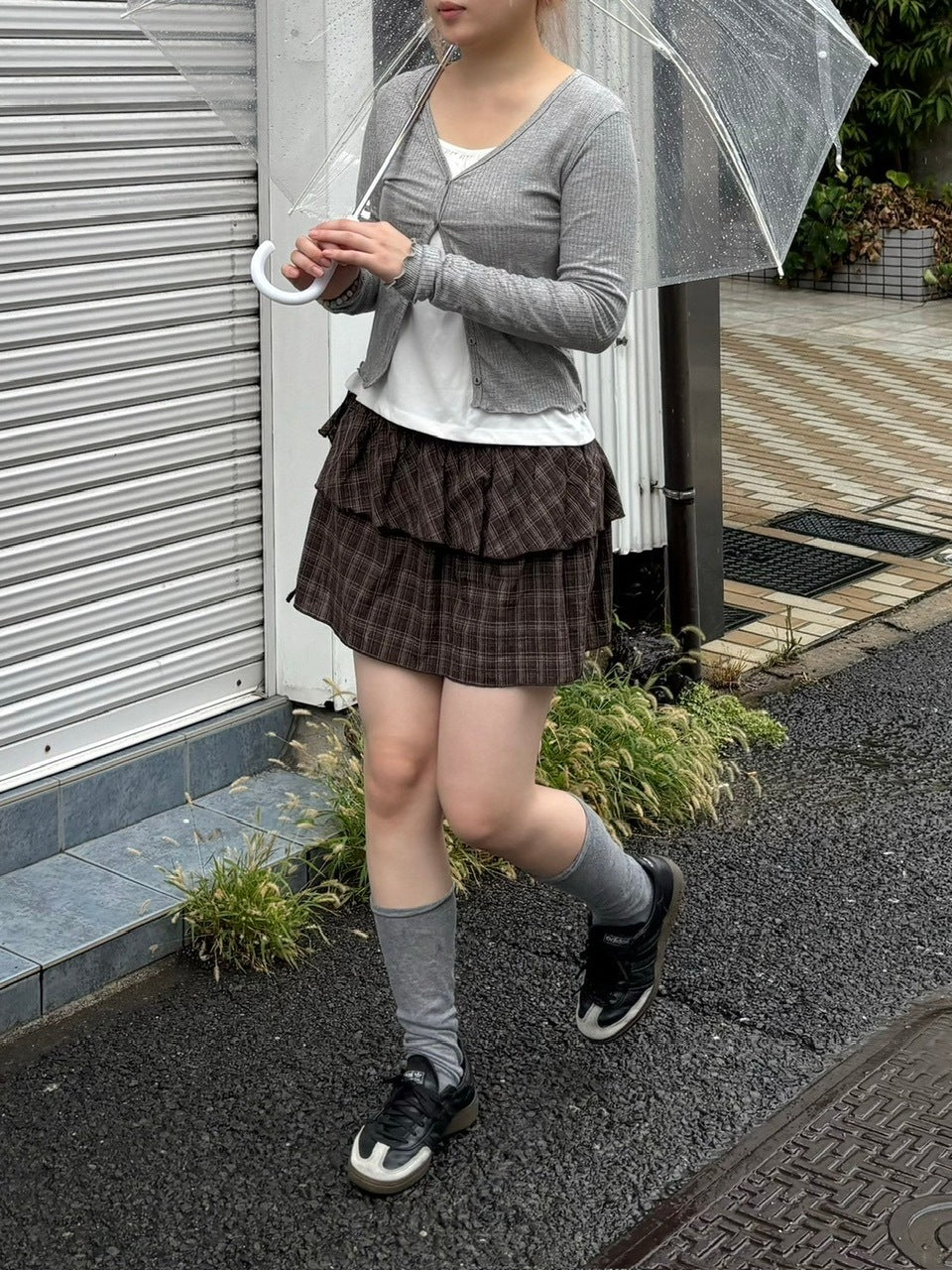 受注制【oaks】check frill wrap skirt (2color)