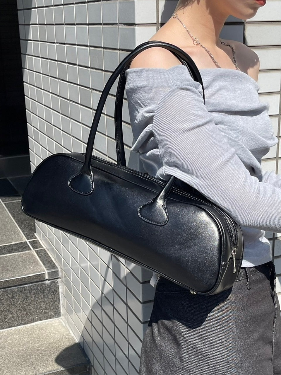 受注制【oaks】fake leather shoulder bag (2color)