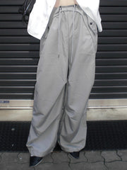 受注制【oaks】tuck design nylon wide pants (2color)