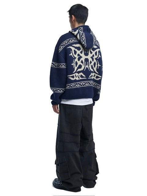 NOMANUAL】COWICHAN HOODED ZIP-UP – PRESSING WEB SHOP