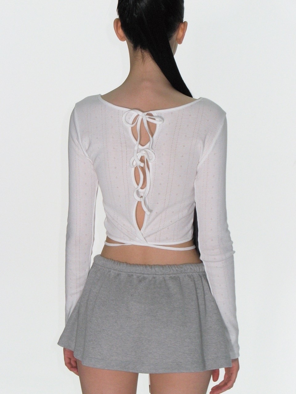 【CRANK】EYELET STRING CROP TOP