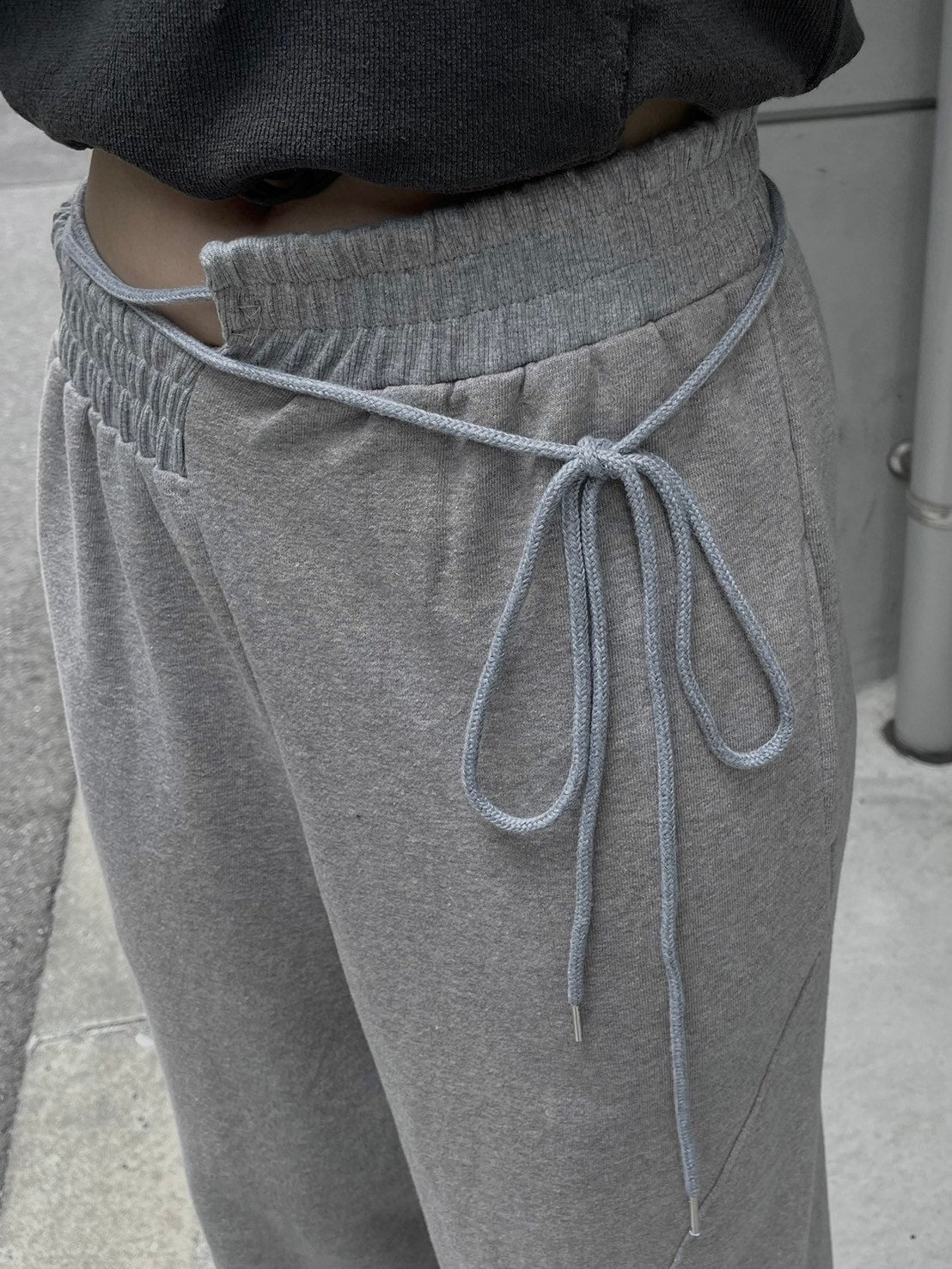 受注制【oaks】design ribbon wide sweat pants (3color)