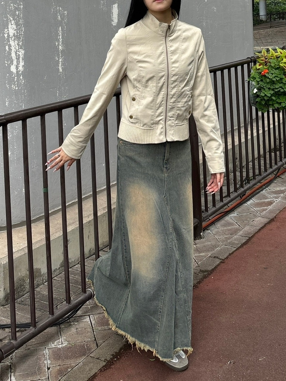 受注制【oaks】vintage patchwork cropped jacket