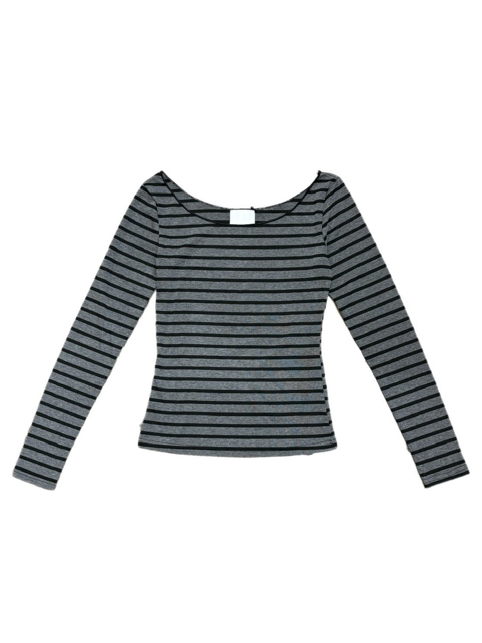 受注制【oaks】off shoulder border long sleeve (2color)