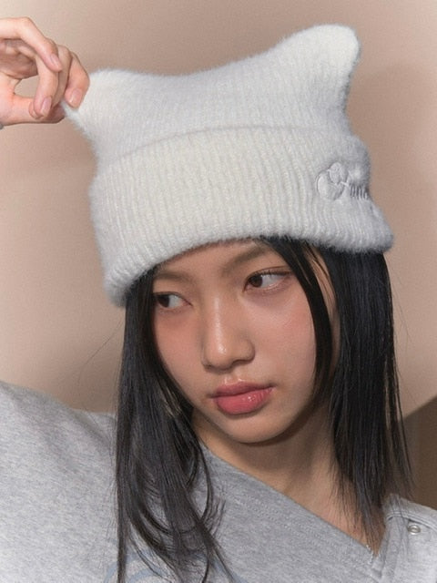 【FANCY CLUB】SOFT CREAM BEANIE / 【ファンシークラブ】ソフトクリーム猫耳ニット帽子