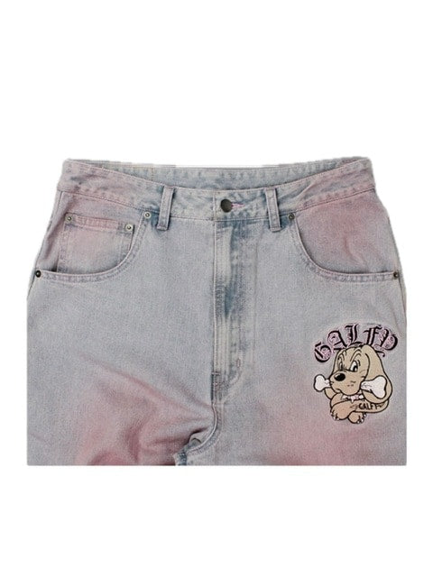 【GALFY】骨骨カラーデニムパンツ