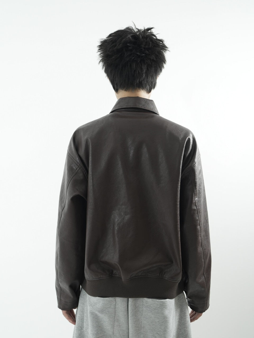 【CS】multi vegan leather blouson (brown)