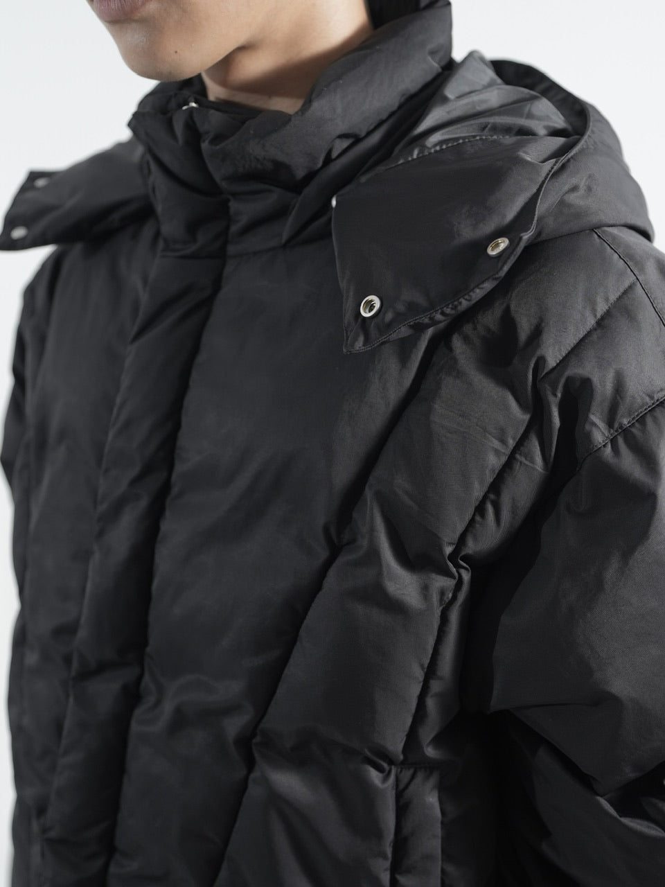 【CS】2way cropped puffer jacket (black)