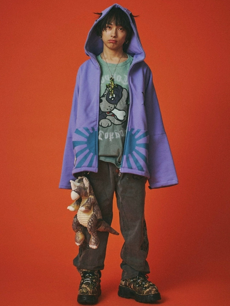 【GALFY】反戦パーカー / 【ガルフィー】ロゴ長袖耳付きパーカー