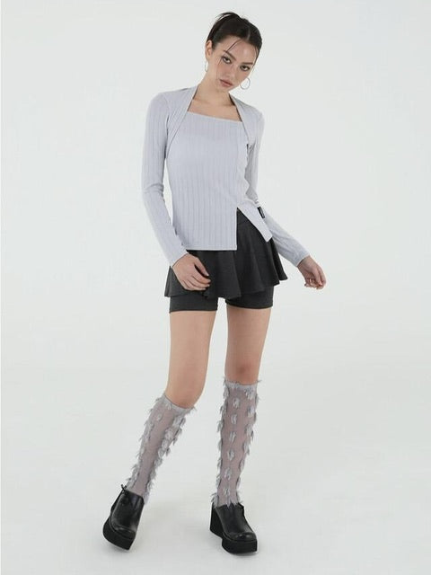 【Uglyshadow】US BOLERO SLIT TOP / 【アグリーシャドウ】スリッド長袖ボレロ