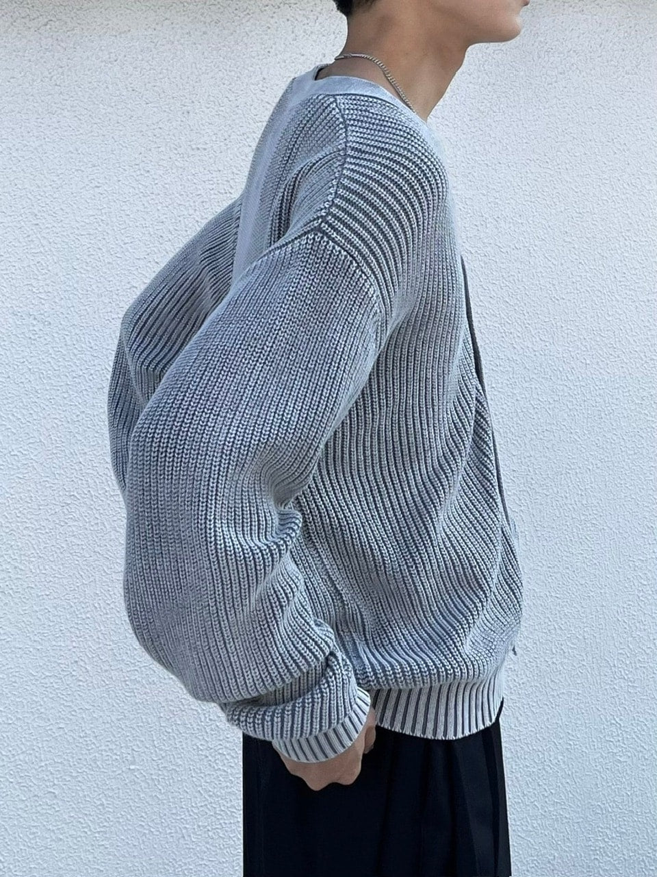 【Chikashitsu +】dirty wash cotton cardigan (3color) / 【チカシツプラス】ダーティウォッシングコットンクロップカーディガン