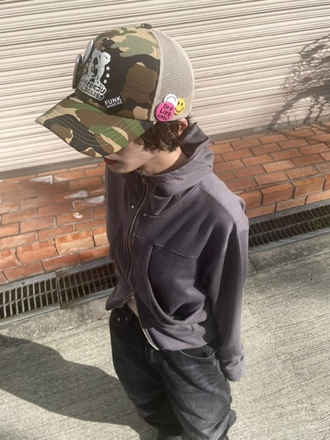 受注制【oaks】design double zip up hoodie (2color)