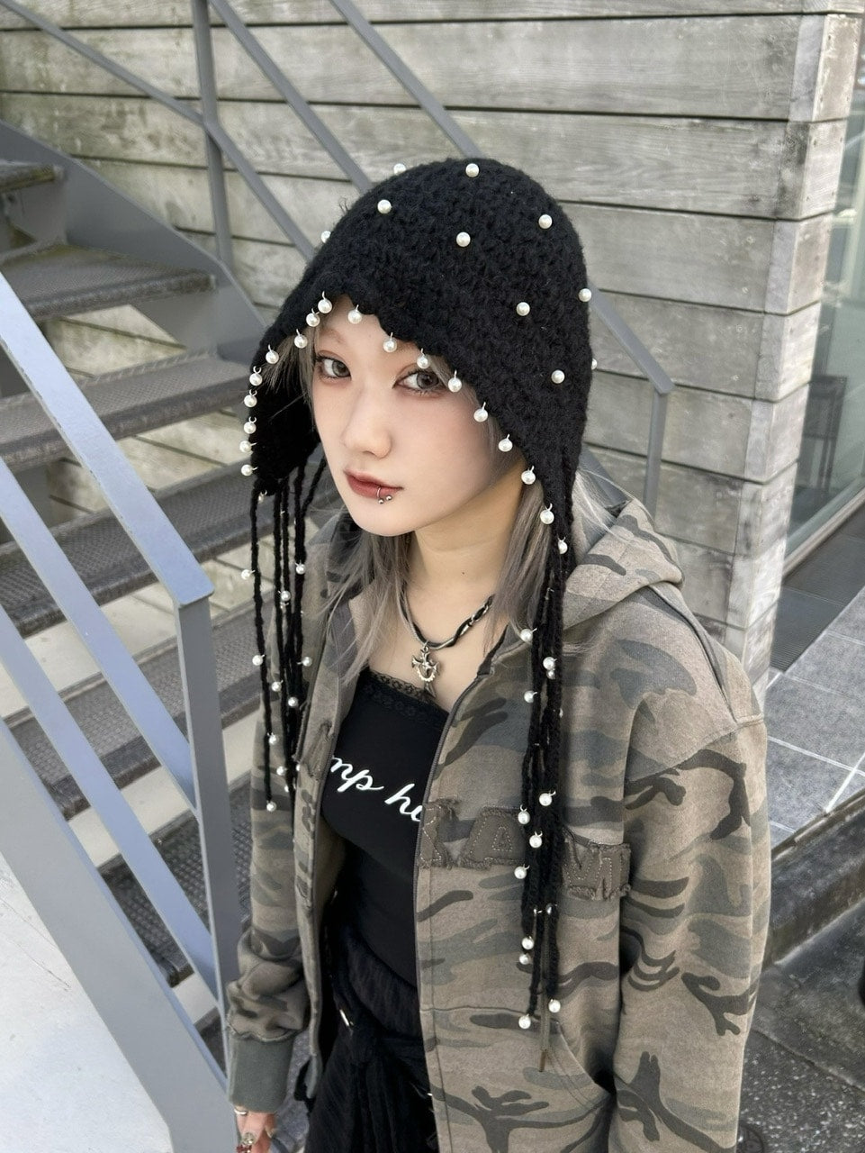 受注制【Never mind the XU】pearl babushka (2color)