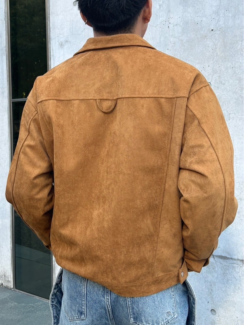 受注制【Chikashitsu +】fake suede zipper blouson (3color) /【チカシツプラス】フェイクスエードスナップボタン＆ジッパーブルゾン