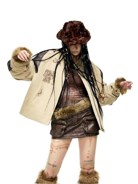 【PERSONSOUL】Leather Totem Coat