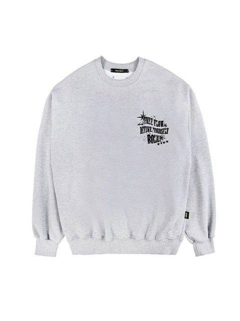 HOLY NUMBER 7】Oversized Hip Hop fit lettering graffiti sweatshirt