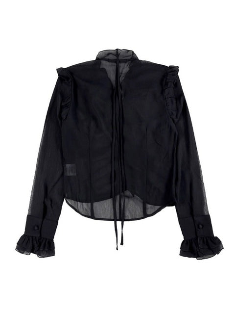 【HOLY NUMBER 7】lace ruffle strap blouse