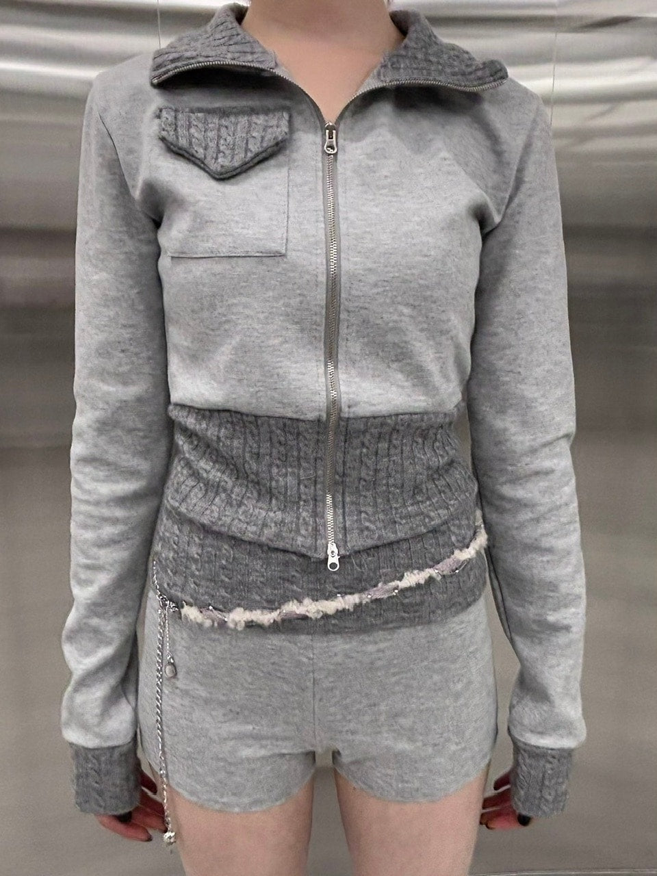 受注制【nmtc +】bi-color jacket and shorts set (3color)