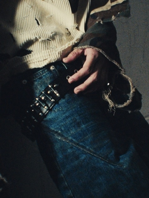 【SUNDAY OFF CLUB】Waxed Wide Leg Denim