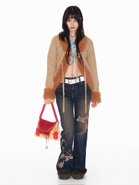 【YOUTHBATH】Fur collar cardigan